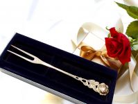 Vorlegegabel 14,0cm versilbert-1 St. in Geschenkverpackung Vorlegegabel als Servierhelfer f�r Buffet