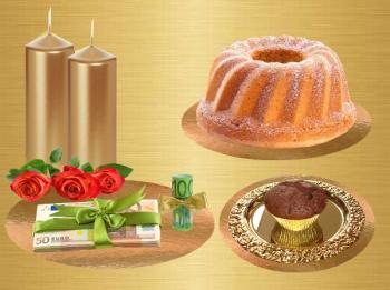 Tortenunterlage Goldscheibe als dekorative Unterlage f&uuml;r Kuchen oder Pr&auml;sentverpackung - &Oslash; 30cm