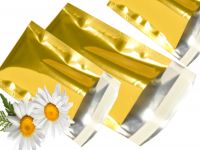goldfarbener DIN lang Umschlag - aus Kunststoff und undurchsichtig- selbstklebend-5er Pack
