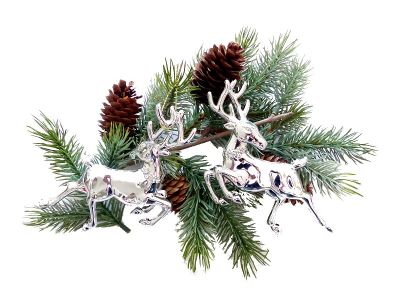 Weihnachtsschmuck Renntiere - silberfarben - 2 St�ck in der Packung -