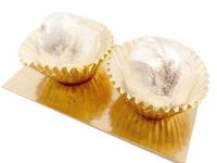 3 feine silberne Cointreau Tr�ffelpralinen mit echtem essbaren Blattsilber �berzogen - einzeln 20gr.
