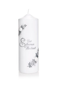 Kerze zur Silbernen Hochzeit- 220 mm x � 80
