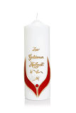 Kerze zur Goldenen Hochzeit 240 mm x � 80 -weiss mit Goldschrift