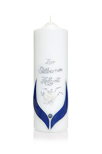 Kerze zur Silbernen Hochzeit 240 mm x � 80 -weiss mit Goldschrift