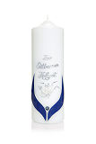 Kerze zur Silbernen Hochzeit 240 mm x � 80 -weiss mit Goldschrift