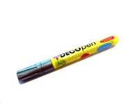 Deco Pen SILBER Acrylfarbe matt, Spitze 2-4 mm, f�r viele Materialien, Wasserbasis