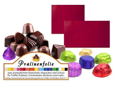 Bordeaux gl�nzende Pralinenfolie zum Einwickeln und Verpacken von S��waren, Geb�ck und Schokolade