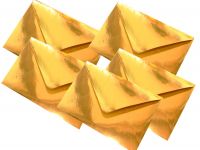 C6 Briefumschl�ge 10 St�ck/Pack. Gold gl�nzend nassklebend gummiert Papierumschlag