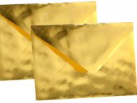 C6 Briefumschl�ge 10 St�ck/Pack. Schuppeneffekt Gold gl�nzend nassklebend gummiert Papierumschlag