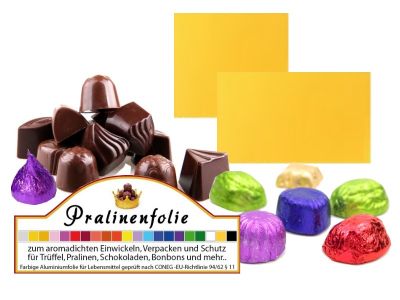 Gold helle Confiseriefolie f�r die bunte, aromadichte Verpackung von Pralinen und Schokoladentafeln