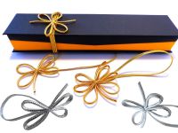 10 Fertigschleifen aus Zier-Gummiband Gold oder Silber metallic f�r schnelles verpacken