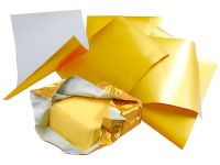 Alu-Butterfolie - 230x260mm - Gold seidenmatt, wachskaschiert, fettdicht, 1kg = ca. 290 Formate