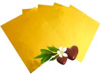 50 Blatt (50gr.) 120x155 mm, Alu/Papier wachskaschiert Gold seidengl�nzend Alu-kaschiertes Papier