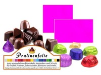Pink Alu-Pralinenfolien Zuschnitte zum Verpacken und aromadichten Einwickeln von Pralinen & Konfekt