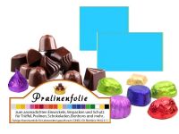 Hellblaue Pralinenfolie f�r Schokolade, Pralinen und Konfekt zum Einwickeln und aromadicht verpacken