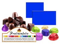 Blaue Schokoladenfolie aus Alu f�r Pralinen, Konfekt und Schokoladentafeln fertige Pralinenfolie