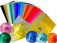 250 Blatt bunte Alufolie Pralinenfolie f�r Schokoladen 80x80mm farbig sortierte Einwickelfolie