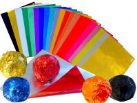35 Blatt ca 10gr. 100x100mm Einzelfarbe Alu-Pralinenfolie 10�m bunte Confiseriefolie