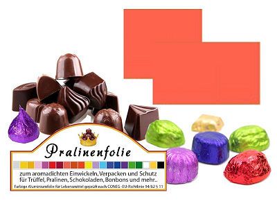 Lachs-Pralinenfolie aus Aluminium f�r Pralinen, Konfekt und Schokolade armoadichte Pralinenfolie