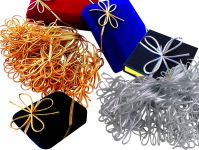 100 elastische Ziergummischleifen mit Fl�gel als Fertigschleife gebunden f�r Industrie und Handwerk