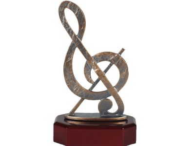 Notenschl�ssel klassisch als Musik Adwards f�r Ehrungen & Auszeichnungen vergoldet oder versilbert