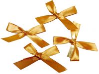 250 Schleifen Farbe Gold mit Drahtclip Satinband 15 mm, Confiserie Schleife Clip 6 cm,