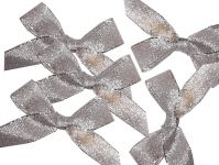 250 Schleifen Farbe Silber mit Drahtclip Satinband 15 mm, Confiserie Schleife Clip 6 cm,