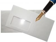 25 silberne Briefumschl�ge DIN lang mit Fenster selbstklebend, seidengl�nzend aus Silberpapier